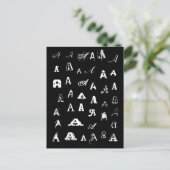 Your Letter. Custom Monograms. Black and white. Briefkaart (Staand voorkant)