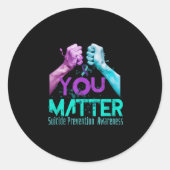 Your Life Choose To Keep On Going Suicide Preventi Ronde Sticker (Voorkant)