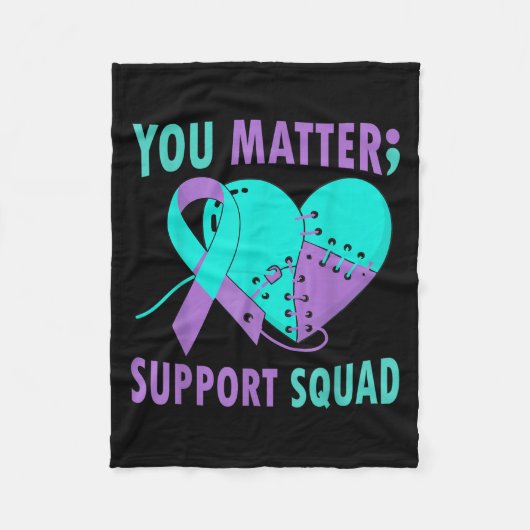 Your Life S Semicolon Suicide Prevention Awareness Fleece Deken (Voorkant)