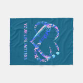 Your Life S Suicide Awareness Butterflies Heart Fleece Deken (Voorkant (Horizontaal))