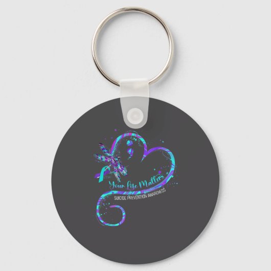 Your Life S Suicide Prevention Awareness Dragonfly Sleutelhanger (Voorkant)