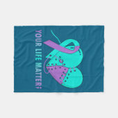 Your Life S Suicide Prevention Awareness Teal And  Fleece Deken (Voorkant (Horizontaal))