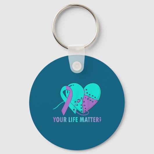 Your Life S Suicide Prevention Awareness Teal And  Sleutelhanger (Voorkant)