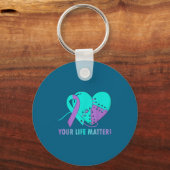Your Life S Suicide Prevention Awareness Teal And  Sleutelhanger (Voorkant)