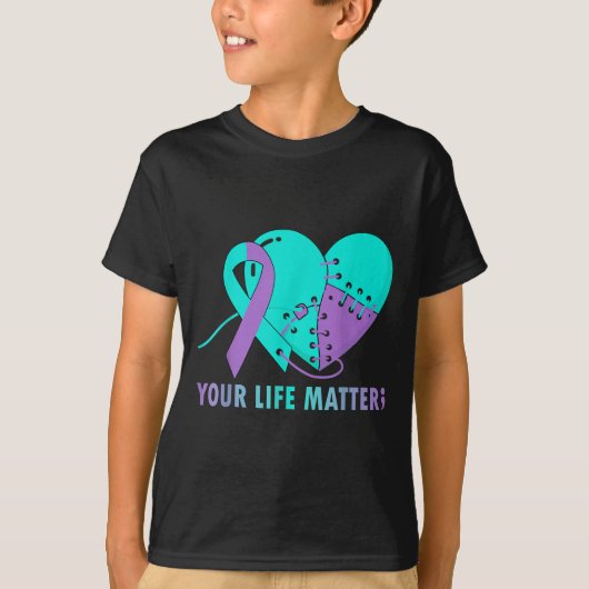 Your Life S Suicide Prevention Awareness Teal And  T-shirt (Voorkant)
