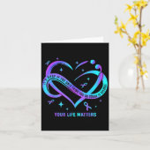 Your Life S Suicide Prevention Teal Purple Heart R Kaart (Gele Bloem)