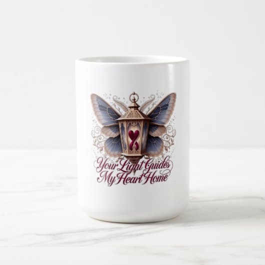 Your Light Guides My Heart Home Lantern  T-Shirt Koffiemok (Center)