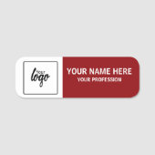 Your Logo and Name Personalized Employee Naamplaatje (Voorkant)