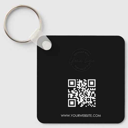 Your Logo and QR code goes here Simple  Custom  Sleutelhanger (Voorkant)
