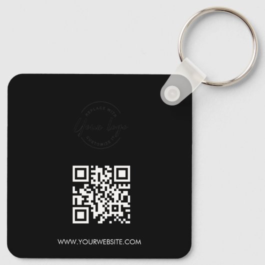 Your Logo and QR code goes here Simple Custom Sleutelhanger (Achterkant)