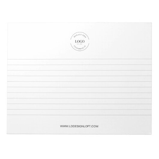 Your Logo and website lined Business promo Custom Notitieblok (Voorkant)