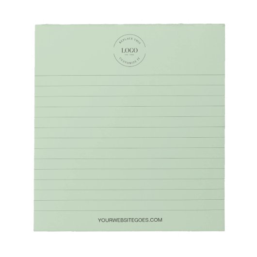 Your Logo and website lined Business promo green  Notitieblok (Voorkant)