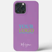 Your Logo/Art/Photo, White Script Name, Lavender Case-Mate iPhone Case (Achterkant)