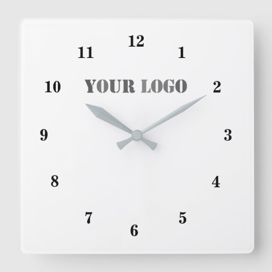 Your Logo Business Office Personalized Promotional Vierkante Klok (Voorkant)