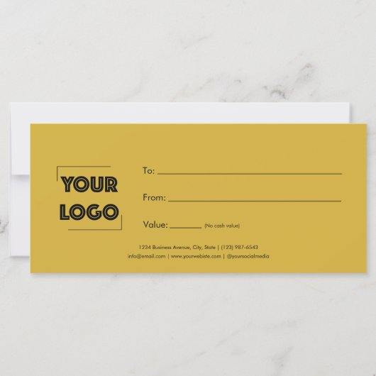 Your Logo Custom Business Gift Certificate (Achterkant)