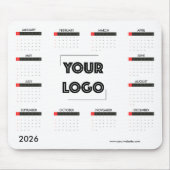 Your Logo Custom Business Marketing 2026 Calender Muismat (Voorkant)