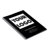  Your Logo Custom Business Marketing Black Notitieboek (Rechterzijde)