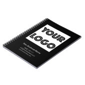  Your Logo Custom Business Marketing Black Notitieboek (Linkerzijde)
