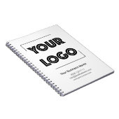 Your Logo Custom Business Marketing Black White Notitieboek (Rechterzijde)