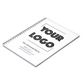 Your Logo Custom Business Marketing Black White Notitieboek (Linkerzijde)