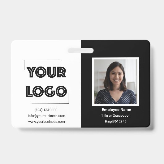 Your Logo Custom Business Marketing Employee Badge (Voorzijde)