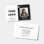 Your Logo Custom Business Marketing Employee Badge (Voor- en achterkant)