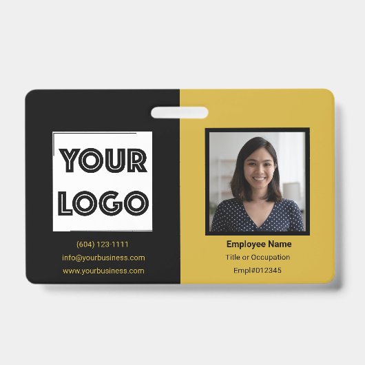 Your Logo Custom Business Marketing Employee Badge (Voorzijde)