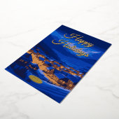 Your Logo Custom Business Retro Gold  Folie Feestdagenkaart (Gedraaid)