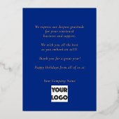 Your Logo Custom Business Retro Gold  Folie Feestdagenkaart (Achterkant)