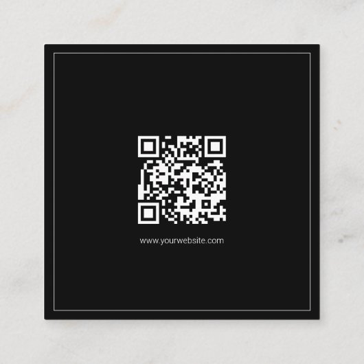 Your Logo Custom QR Code Marketing Vierkante Visitekaartje (Achterkant)