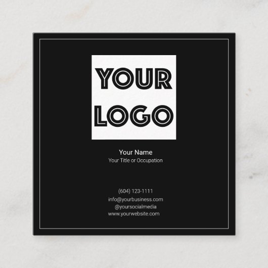 Your Logo Custom QR Code Marketing Vierkante Visitekaartje (Voorkant)
