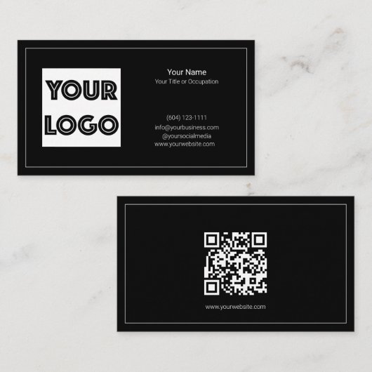 Your Logo Custom QR Code Marketing Visitekaartje (Voorkant / Achterkant)