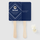 Your Logo & Customizable Modern Design | Navy Blue Handwaaier (Voorkant en achterkant)
