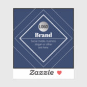 Your Logo & Customizable Modern Design | Navy Blue Sticker (Vel)