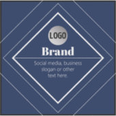 Your Logo & Customizable Modern Design | Navy Blue Sticker (Voorkant)