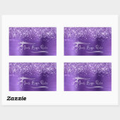 Your Logo Glittery Amethyst Glam Rechthoekige Sticker (Vel)