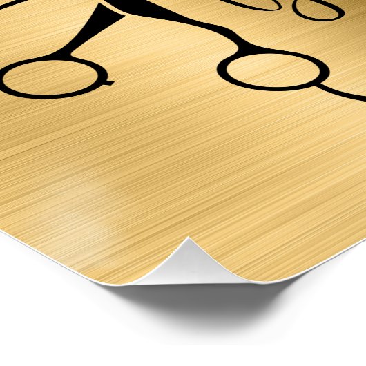 Your Logo Glittery Gold Glam Perfect Poster (Hoek)