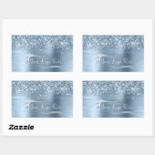 Your Logo Glittery Light Blue Glam Rechthoekige Sticker (Vel)