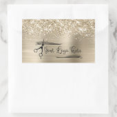 Your Logo Glittery Pale Gold Glam Rechthoekige Sticker (Tas)