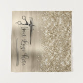 Your Logo Glittery Pale Gold Glam Wandkleed (Voorkant (horizontaal))