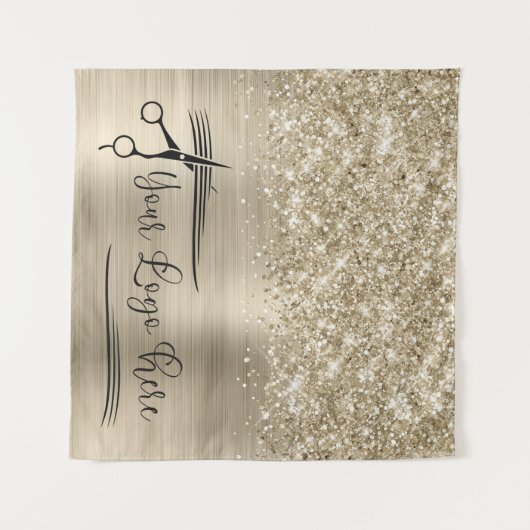 Your Logo Glittery Pale Gold Glam Wandkleed (Voorkant (horizontaal))