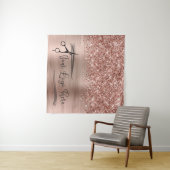 Your Logo Glittery Rose Gold Glam Wandkleed (In Situ (horizontaal))