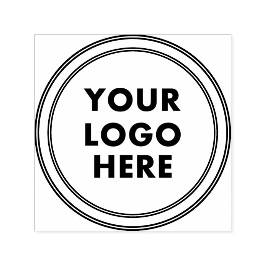 Your Logo Here Bedrijfs Professioneel Rond Zelfinktende Stempel (Design)