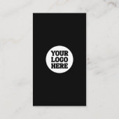 Your Logo Here Black Modern | Simple QR Code Visitekaartje (Achterkant)