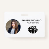 Your Logo Here Company Business QR Code Photo Name Badge (Voorkant)