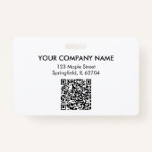 Your Logo Here Company Business QR Code Photo Name Badge (Achterkant)