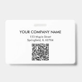 Your Logo Here Company Business QR Code Photo Name Badge (Achterkant)