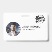 Your Logo Here Company Business QR Code Photo Name Badge (Voorzijde)