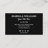 Your Logo Here Simple Modern Black Website QR Code Visitekaartje (Achterkant)