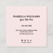 Your Logo Here Simple Modern Pink Website QR Code Vierkante Visitekaartje (Achterkant)